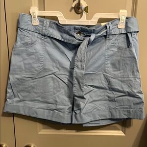 Light Blue Belted Shorts